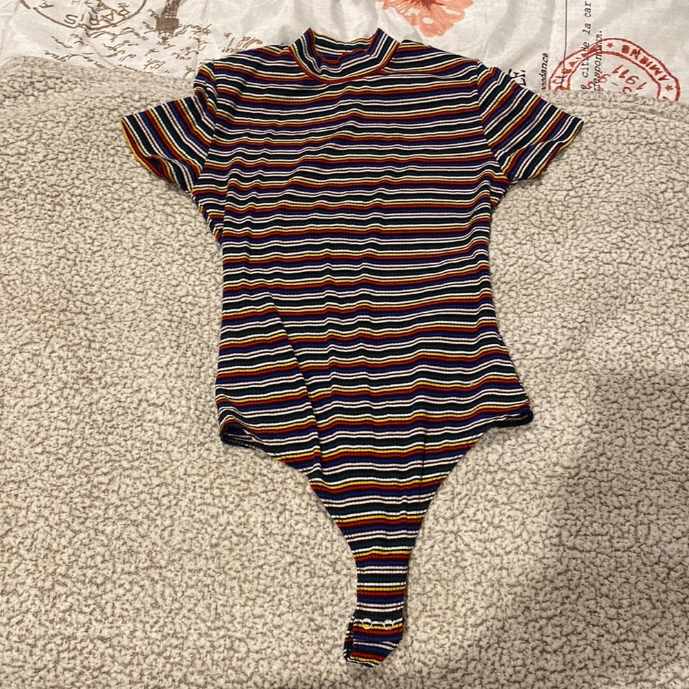 Striped body suit
